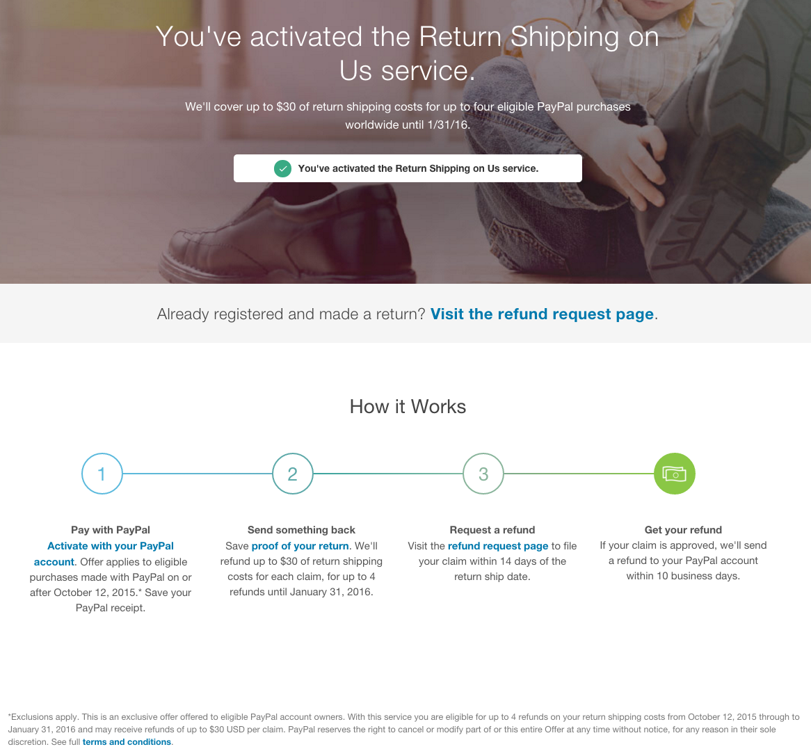 Paypal Free Returns