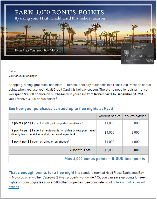 Hyatt Credit Card Spending Bonus