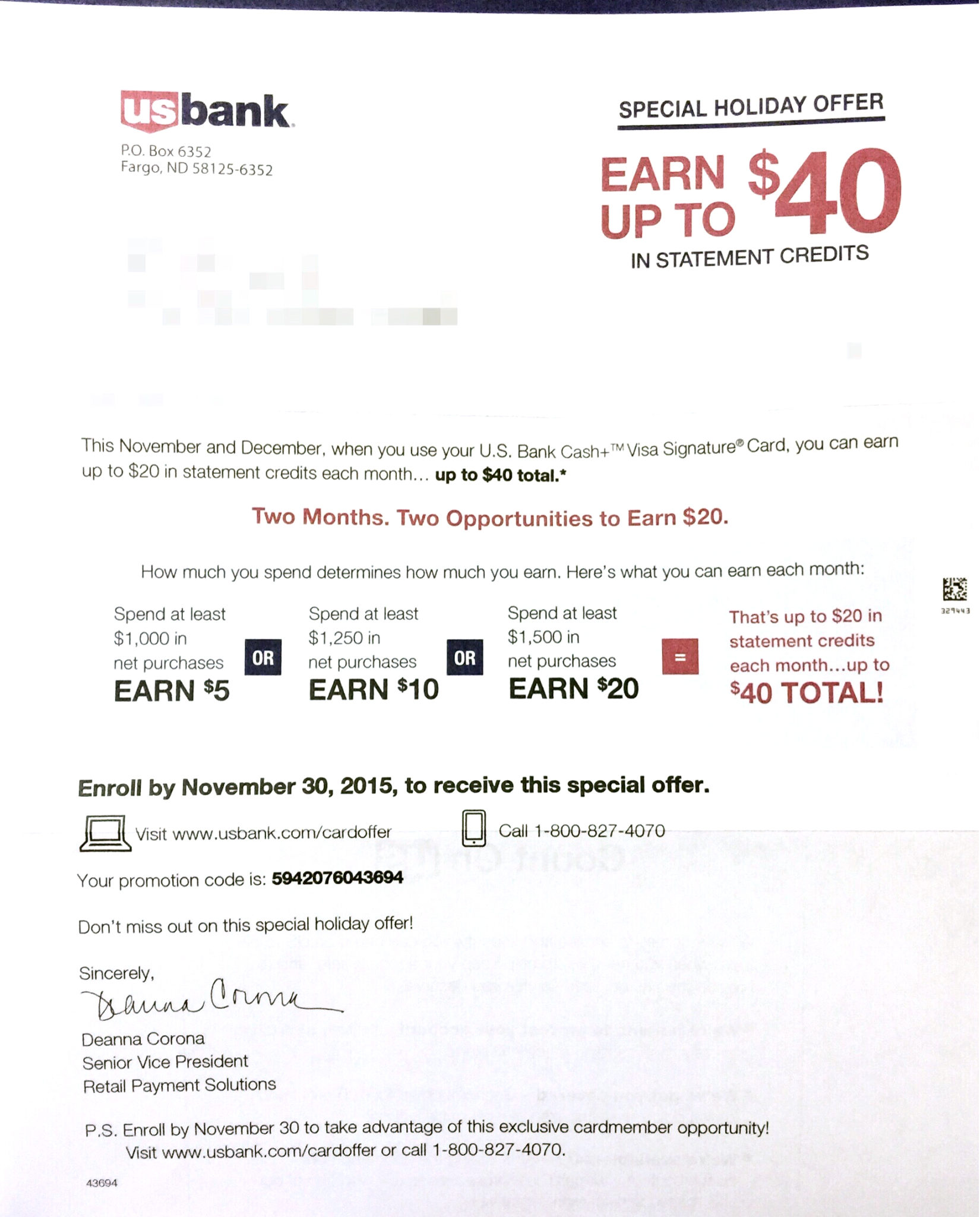 US Bank Spending Bonus