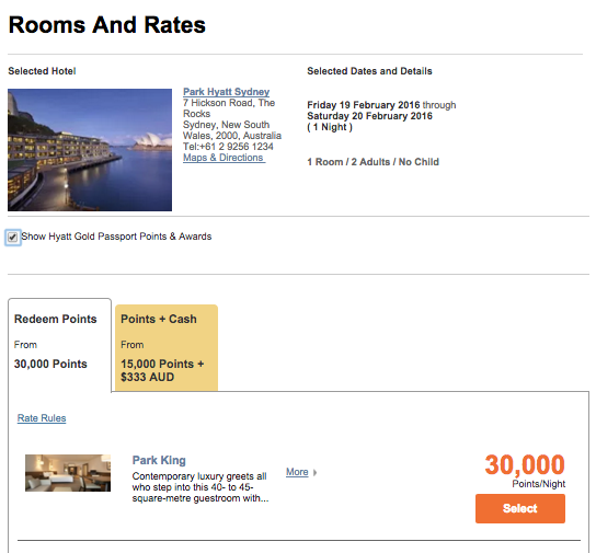 Purchasing the points for a points plus cash booking would save you $60!