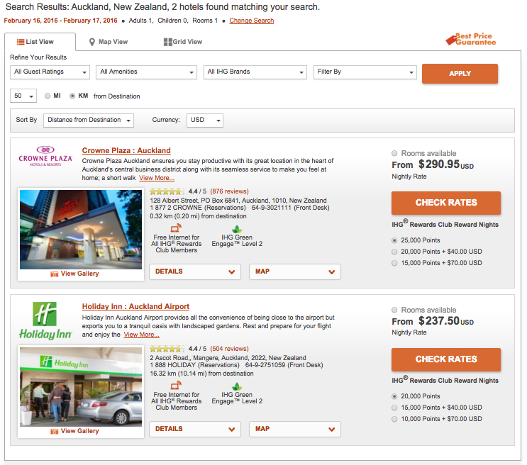 IHG hotel options for Auckland