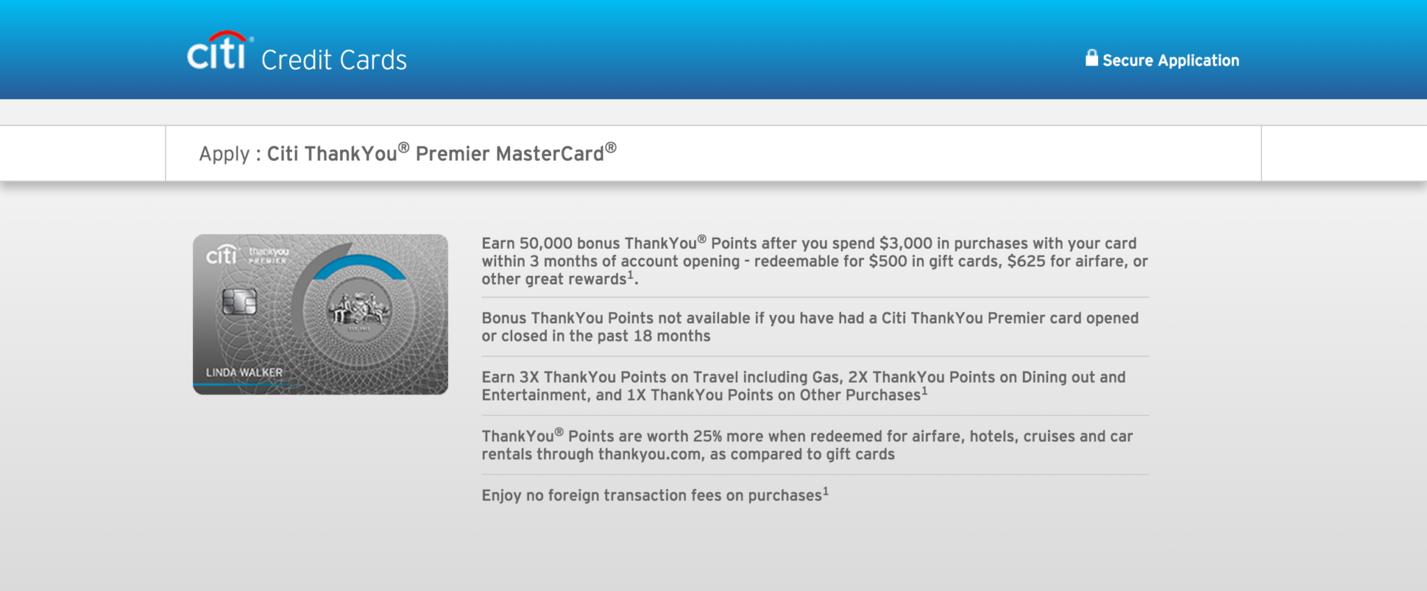 Direct link for Citi Premier 50k offer!
