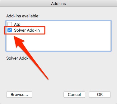 Select Solver Add-In