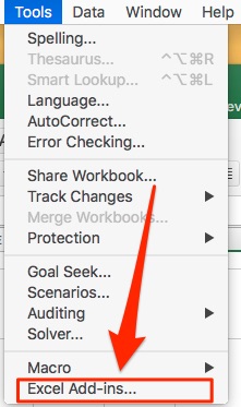 Go to Tools > Excel Add-ins...